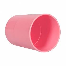 Cubilete portalapices q-connect rosa pastel opaco plastico diametro 75 mm alto 100 mm