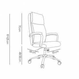 Silla direccion q-connect leo respaldo alto regulable en altura 1170 + 80 mm alto ancho 650 mm profundidad 700