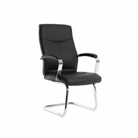 Silla q-connect escritorio mod ena simil piel base metalica alt max 1050 anc 630 prof 650 color negro