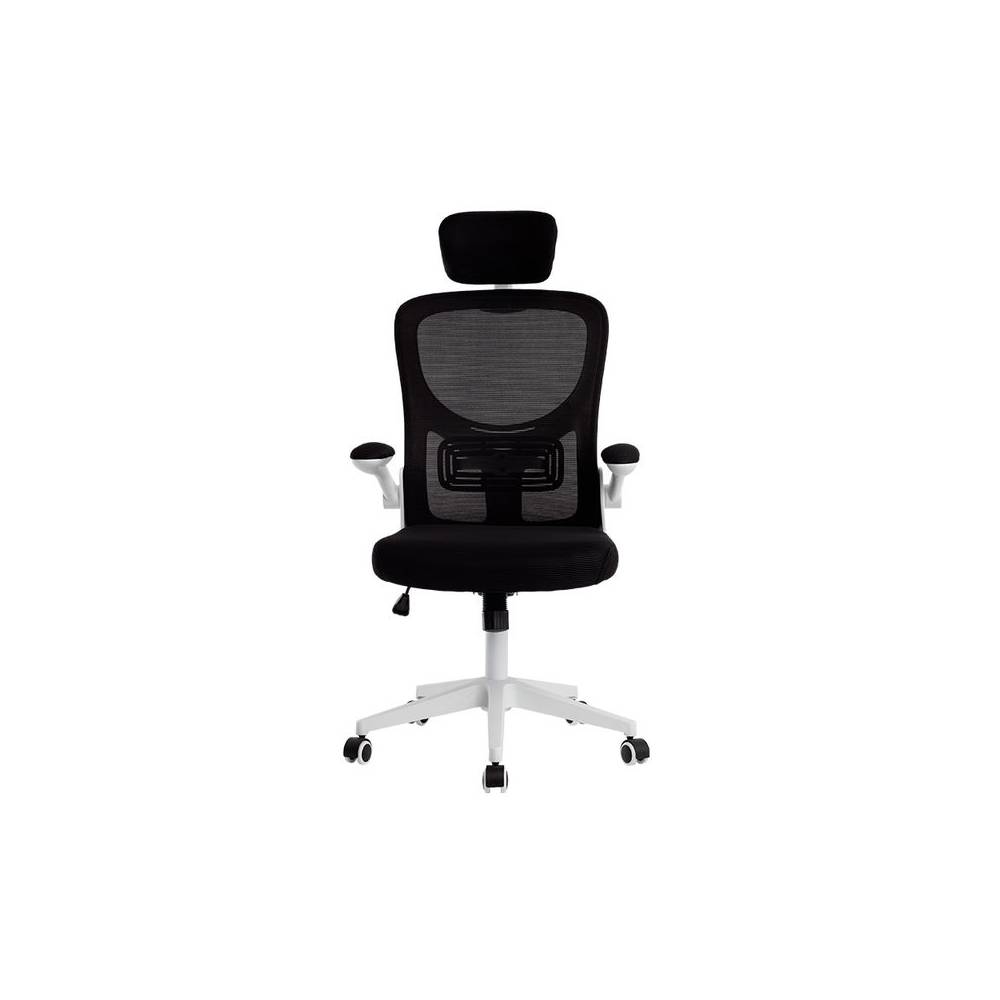 Silla q-connect ergonomica pal ermo malla base nylon alt max 1300 anc 610 prof 600 ruedas premium color blanco negro