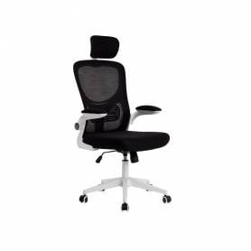 Silla q-connect ergonomica pal ermo malla base nylon alt max 1300 anc 610 prof 600 ruedas premium color blanco negro