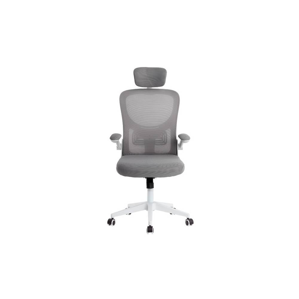 Silla q-connect ergonomica pal ermo malla base nylon alt max 1300 anc 610 prof 600 ruedas premium color blanco gris