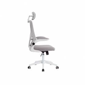 Silla q-connect ergonomica pal ermo malla base nylon alt max 1300 anc 610 prof 600 ruedas premium color blanco gris