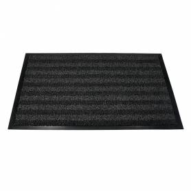 Alfombra para suelo q-connect premium para interiores antideslizante fibra polipropileno y fieltro gris 60x40 cm