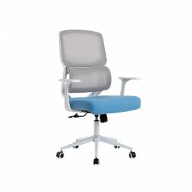 Silla q-connect oficina lucca malla base metalica alt max 1090 anc 700 prof 650 ruedas premium color blanco gris azul