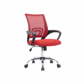 Silla q-connect oficina siena malla base metalica alt max 1000 anc 560 prof 570 ruedas premium color negro rojo