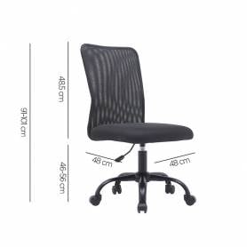 Silla q-connect oficina parma malla sin reposabrazos alt max 990 anc 480 prof 590 color negro