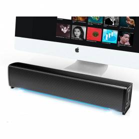 Barra de sonido q-connect para pc con iluminación led color negro