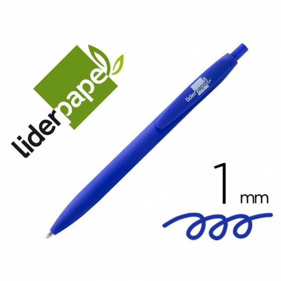 Boligrafo liderpapel soft touch retractil 1,0 mm tinta azul