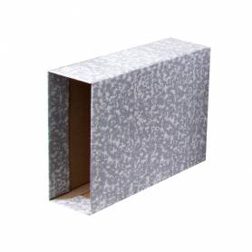 Caja archivador liderpapel classic red cuarto apaisado gris