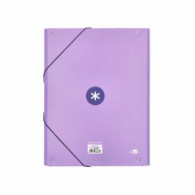 Carpeta liderpapel antartik gomas a4 3 solapas carton forrado color lavanda