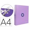 Carpeta 4 anillas 40 mm mixtas liderpapel antartik a4 forrada color lavanda - AW64