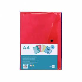 Carpeta liderpapel dossier broche transparente din a4 colores surtidos paquete de 5 retractilado