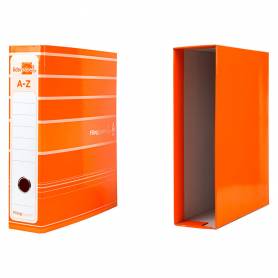 Archivador de palanca liderpap el a4 filing system forrado sin rado lomo 80mm naranja con caja y compresor metalico