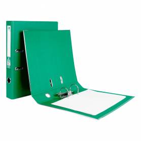 Archivador de palanca liderpapel folio documenta forrado pvc con rado lomo 52 mm verde compresor metalico