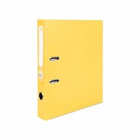 Archivador de palanca liderpapel folio documenta forrado pvc con rado lomo 52 mm amarillo compresor