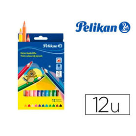 Lapices de colores pelikan triangulares 12 colores mina 3mm caja de carton