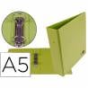 Carpeta de 2 anillas 40 mm redondas liderpapel a5 carton forrado pvc verde - KA21