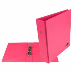 Carpeta de 2 anillas 40 mm redondas liderpapel a5 carton forrado pvc fucsia