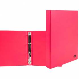 Carpeta de 4 anillas 25 mm mixtas liderpapel a4 carton forrado pvc fucsia