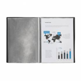 Carpeta liderpapel escaparate 40 fundas pvc folio negro