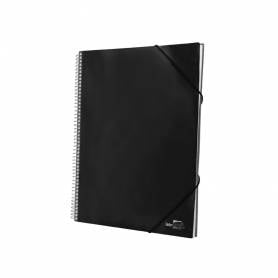 Carpeta liderpapel escaparate con espiral 60 fundas polipropileno din a4 negro