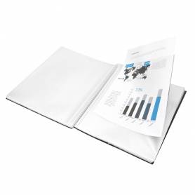 Carpeta liderpapel escaparate con espiral 60 fundas polipropileno din a4 negro