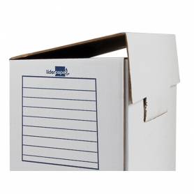 Caja archivo definitivo liderpapel ecouse carton 100% reciclado folio doble ancho 367x251x200mm 325g/m2