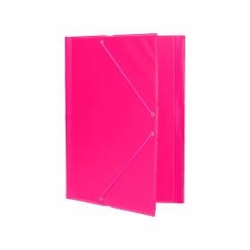 Carpeta liderpapel gomas plastico folio solapas color fucsia