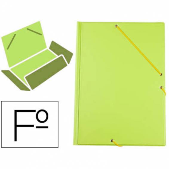 Carpeta liderpapel gomas plastico folio solapas color verde pistacho