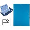 Carpeta liderpapel gomas plastico folio solapas color celeste - CG79