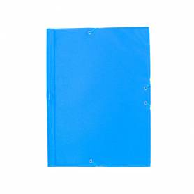 Carpeta liderpapel gomas plastico folio solapas color celeste