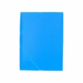 Carpeta liderpapel gomas plastico folio solapas color celeste