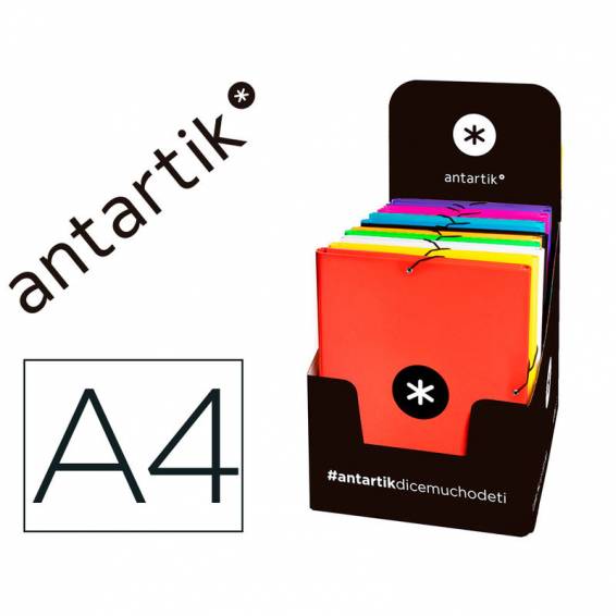 Carpeta liderpapel antartik gomas a4 3 solapas carton forrado colores surtidos