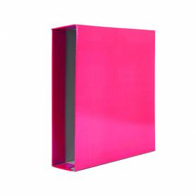 Caja archivador liderpapel de palanca carton folio documenta lomo 75 mm rosa