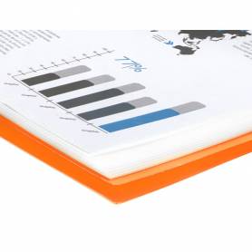 Carpeta liderpapel escaparate con espiral 60 fundas polipropileno din a4 naranja