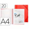 Carpeta liderpapel escaparate con espiral 20 fundas polipropileno din a4 rojo - EC06