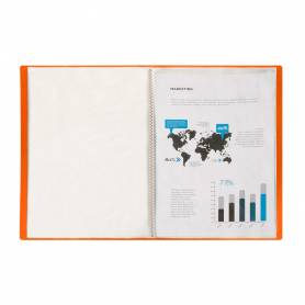 Carpeta liderpapel escaparate 47491 30 fundas polipropileno traslucida din a4 naranja frosty