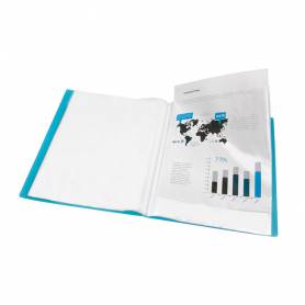 Carpeta liderpapel escaparate 47492 30 fundas polipropileno din a4 azul translucido