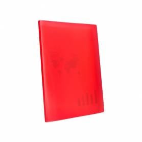 Carpeta liderpapel escaparate 47490 30 fundas polipropileno din a4 rojo translucido