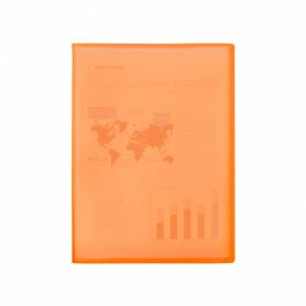 Carpeta liderpapel escaparate 47481 10 fundas polipropileno traslucida din a4 naranja frosty