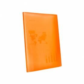 Carpeta liderpapel escaparate 47481 10 fundas polipropileno traslucida din a4 naranja frosty