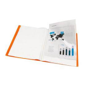 Carpeta liderpapel escaparate 47481 10 fundas polipropileno traslucida din a4 naranja frosty