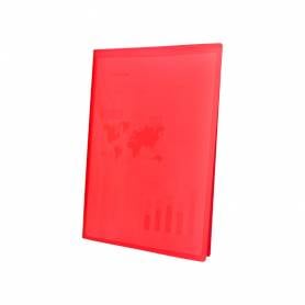 Carpeta liderpapel escaparate 47480 10 fundas polipropileno din a4 rojo translucido