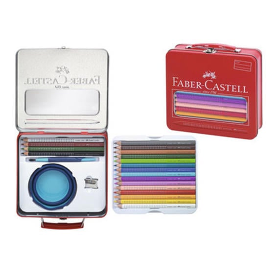 Maletin escolar faber castell jumbo grip metalico asa y cierre color rojo 200x240x67 mm