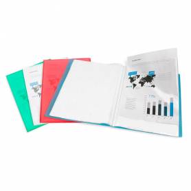 Carpeta liderpapel escaparate 47042 20 fundas polipropileno din a4 azul translucido