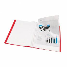 Carpeta liderpapel escaparate 47040 20 fundas polipropileno din a4 rojo translucido