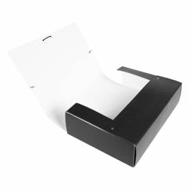 Carpeta proyectos liderpapel folio lomo 90mm carton gofrado negra