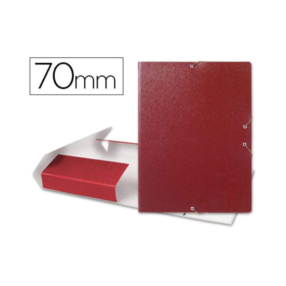 Carpeta proyectos liderpapel folio lomo 70mm carton gofrado roja