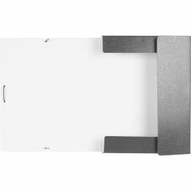 Carpeta proyectos liderpapel folio lomo 50mm carton gofrado gris